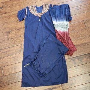navy Indian salwar kameez
